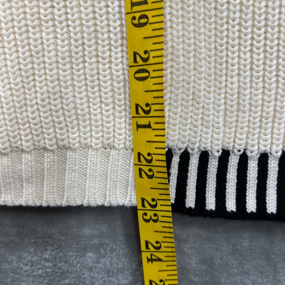 Dear John Birna Sweater Women's M Cream Black Trim‎ Sleeveless Preppy Minimalist - Picture 6 of 8